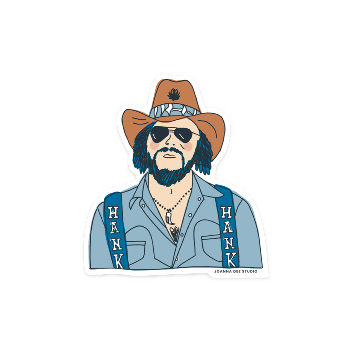 Hank Williams Jr. Sticker Joanna Dee Studio